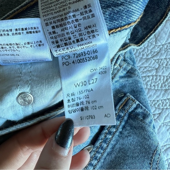 Levi's - Ribcage Straight Ankle Jeans - Light Indigo Destructed - Blue - Picture 6 of 10